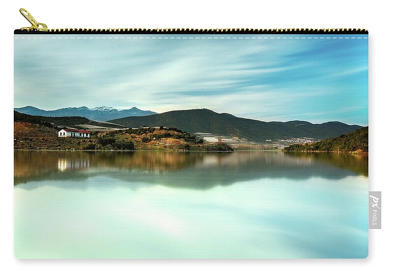 Folia Zip Pouch featuring the photograph Folia lake by Elias Pentikis