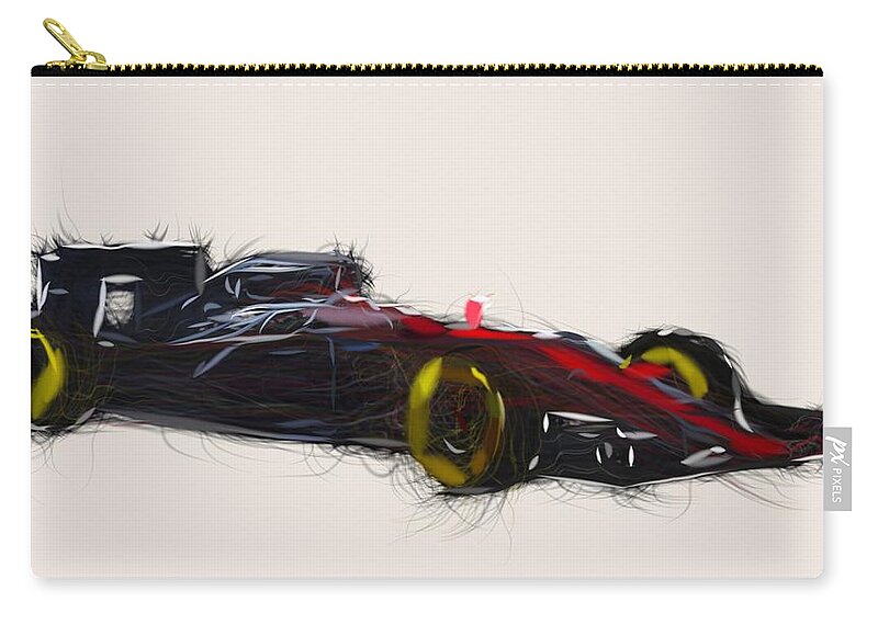 Formula1 Zip Pouch featuring the digital art Formula1 McLaren MP4 30 Draw by CarsToon Concept