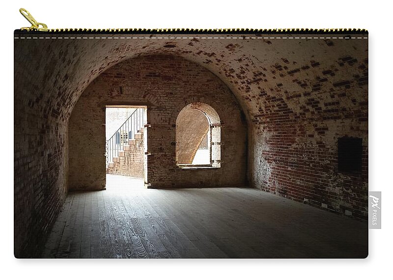 Fort Macon Zip Pouch featuring the photograph Fort Macon 2 by Paddy Shaffer