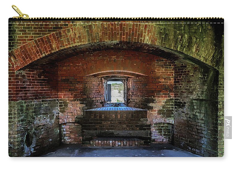 Casemate Zip Pouch featuring the photograph Fort Massachusetts Casemate by Susan Rissi Tregoning
