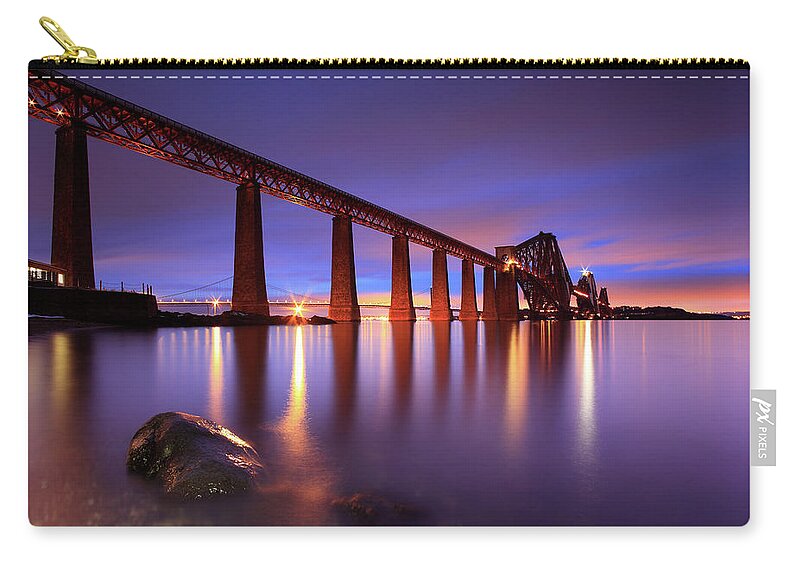 Lothian Zip Pouch featuring the photograph Forth Railway Bridge by Angus Clyne