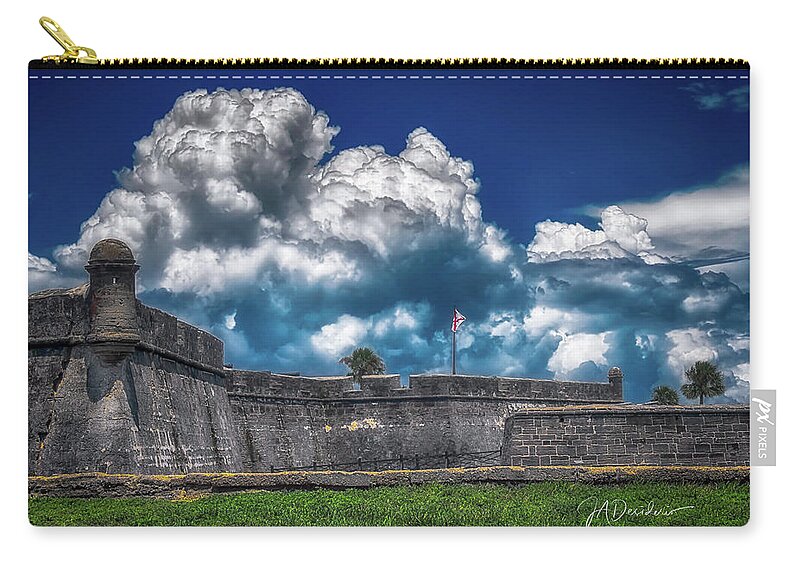 St Augustine Zip Pouch featuring the photograph Fortified Clouds by Joseph Desiderio