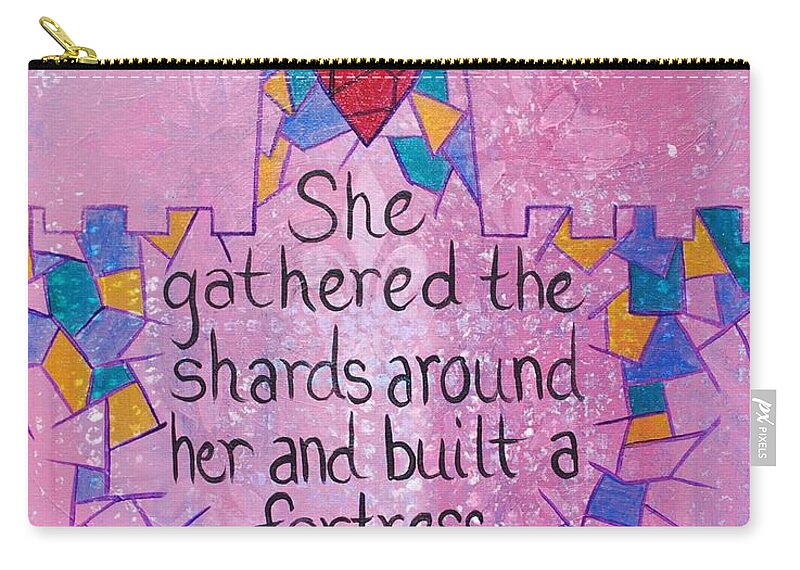 Page's Ponderings Zip Pouch featuring the painting Fortress of Love by Emily Page