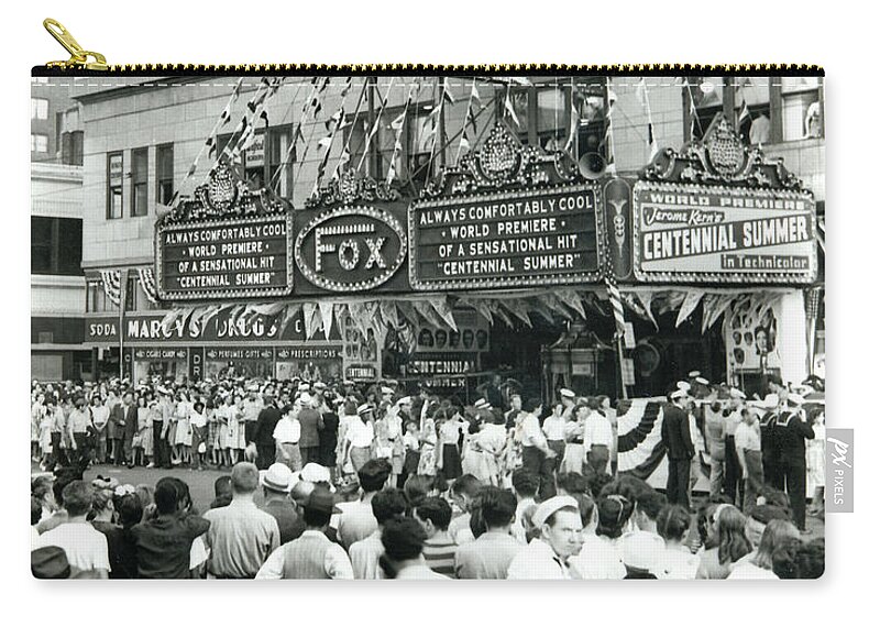 Fox Theatre Zip Pouch featuring the photograph Fox Theatre, Philadelphia by Unknown