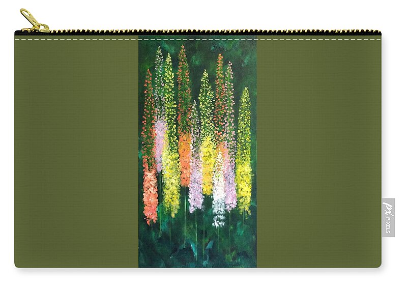 Foxtail Lilies Zip Pouch featuring the painting Foxtail lilies by Ellen Canfield