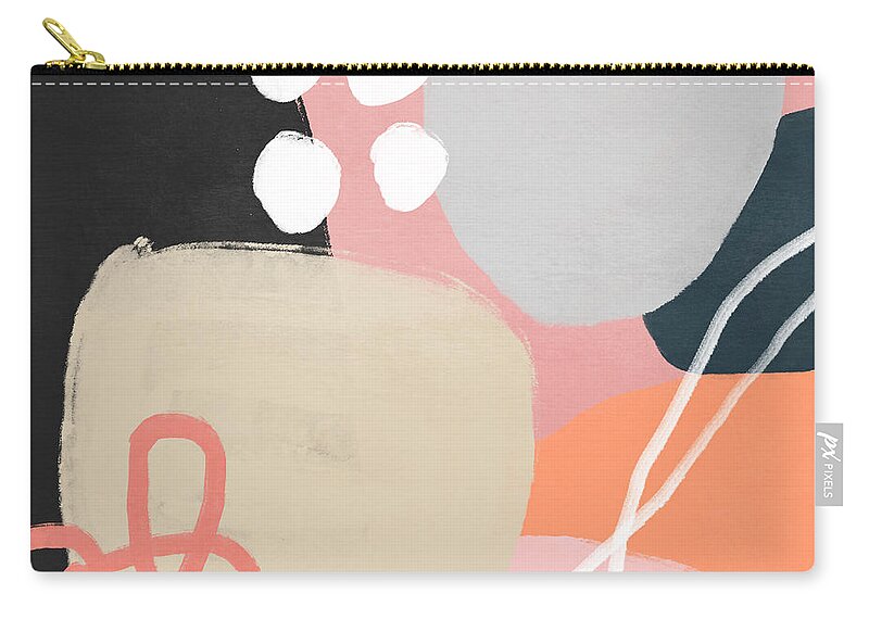 Modern Carry-all Pouch featuring the mixed media Fragments 1- Art by Linda Woods by Linda Woods