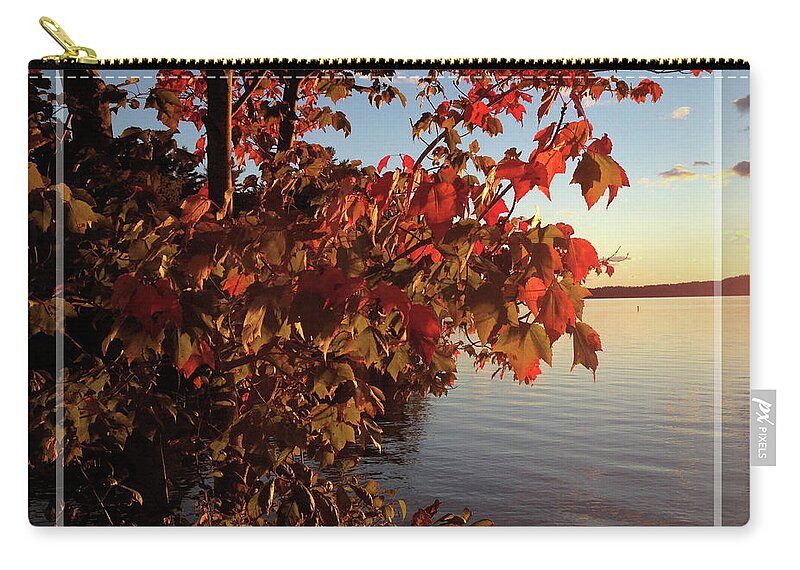 Landscape Zip Pouch featuring the photograph Framed Two Toned Maple Tree In Fall by Sandra Huston