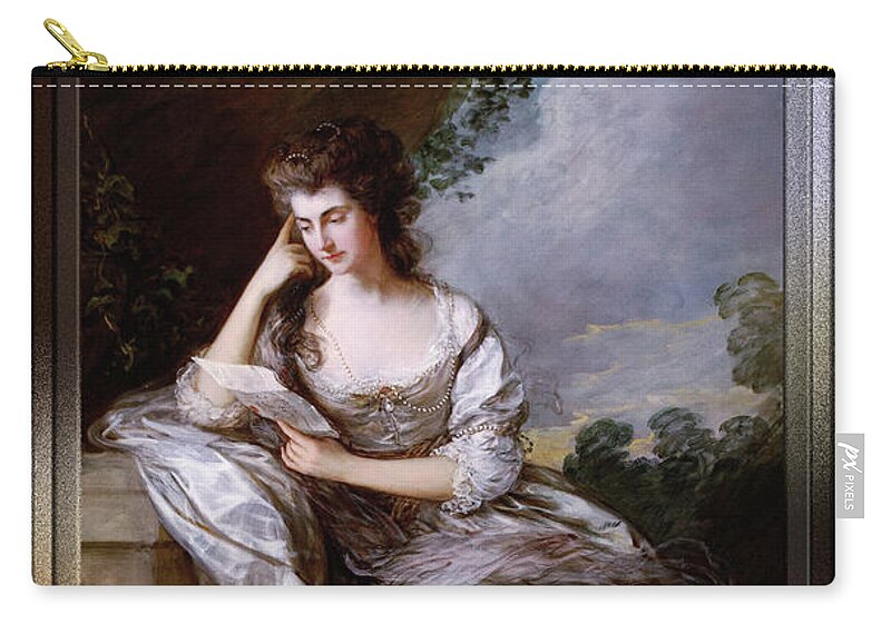 Frances Browne Carry-all Pouch featuring the painting Frances Browne by Thomas Gainsborough by Rolando Burbon