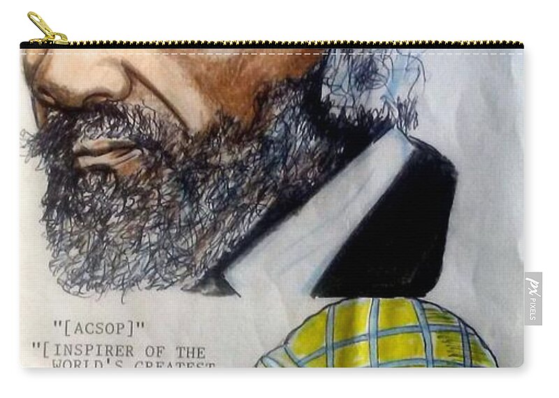 Blak Art Carry-all Pouch featuring the drawing Frederick August Washington Douglas and ACSOP by Joedee