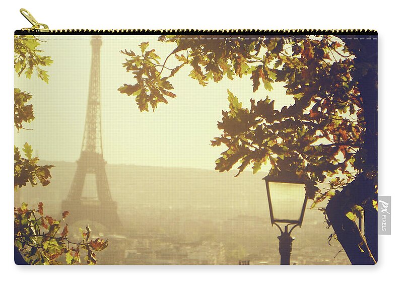 Eiffel Tower Zip Pouch featuring the photograph French Romance by By Smaranda Madalina Cheregi