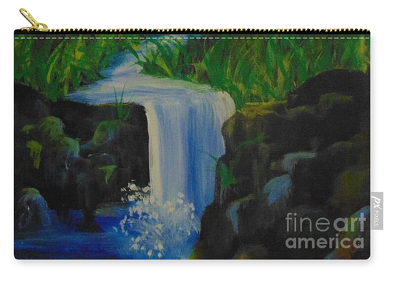 Water Zip Pouch featuring the painting Fresh Water by Saundra Johnson