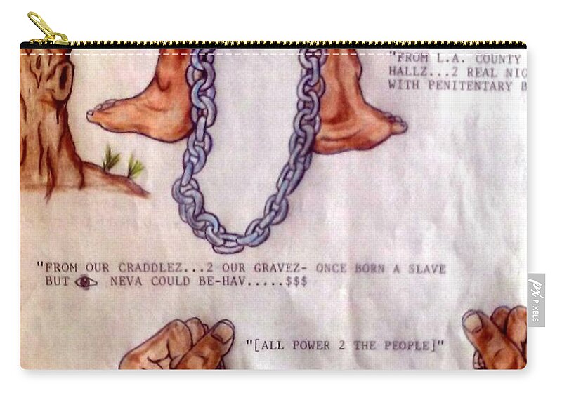 Blak Art Carry-all Pouch featuring the drawing from Jim Crow to death row by Joedee