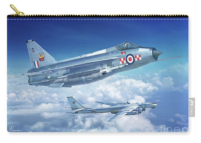 Aviation Art Zip Pouch featuring the photograph Front Line Interceptor by Mark Karvon