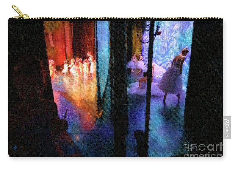 Ballerina Zip Pouch featuring the photograph Front Stage, Back Stage by Craig J Satterlee