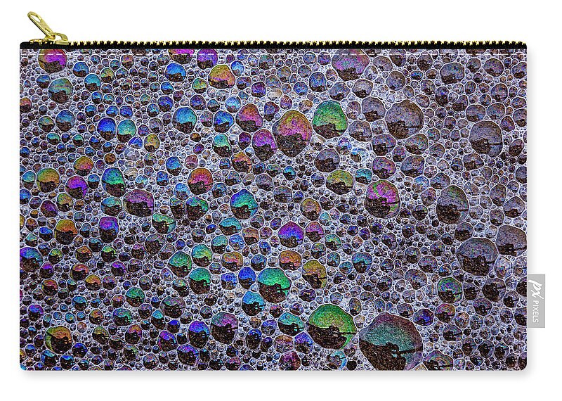 Physical Structure Zip Pouch featuring the photograph Froth And Bubbles Of Air Reflecting by Mint Images - Art Wolfe
