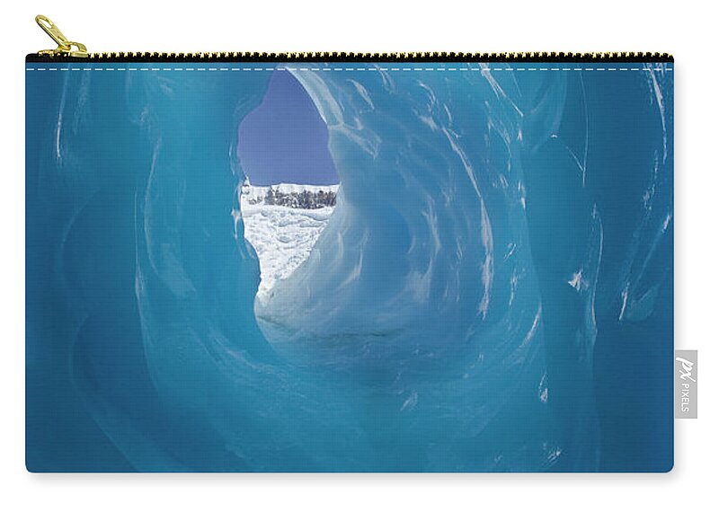 South America Zip Pouch featuring the photograph Frozen And Cold Tunnel by Martin Harvey
