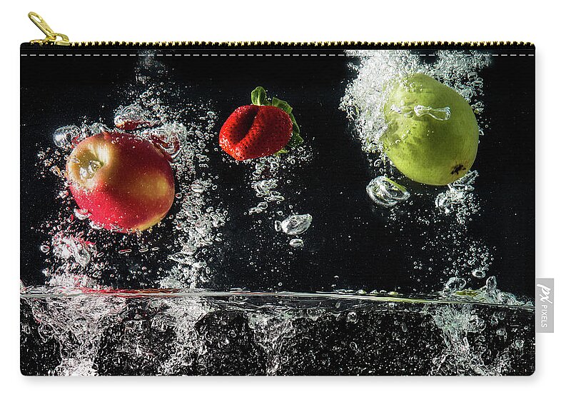 Fruit Zip Pouch featuring the photograph Fruit with a Splash 2 by Deborah Penland