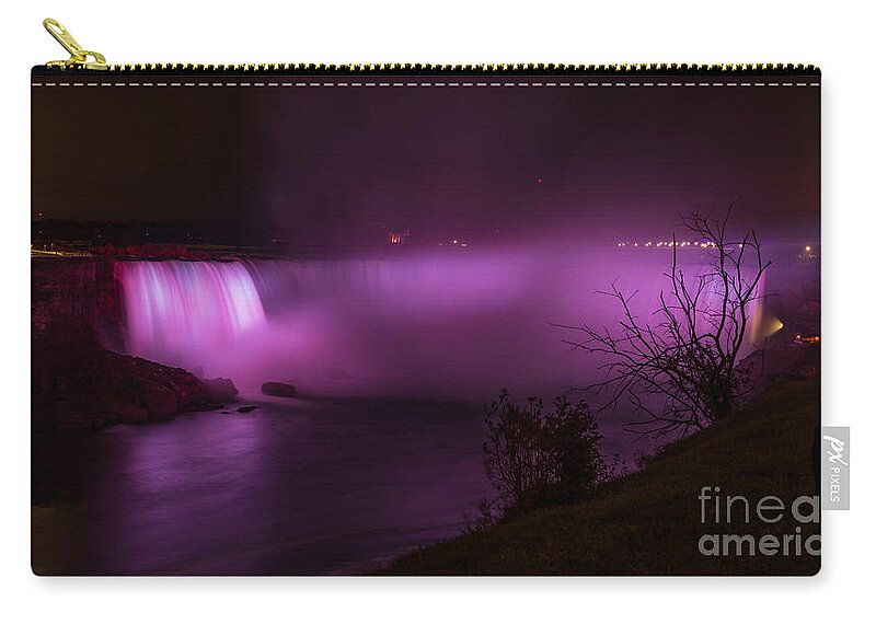 Photography Zip Pouch featuring the photograph Fuchsia Horseshoe Falls by Alma Danison