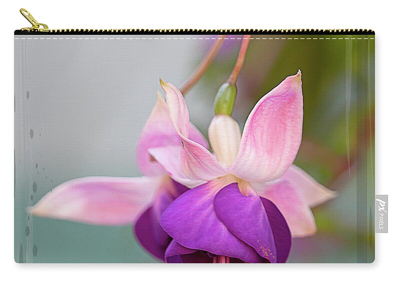 Flower Zip Pouch featuring the photograph Fuchsia Square by TL Wilson Photography by Teresa Wilson