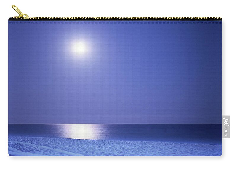 Scenics Zip Pouch featuring the photograph Full Moon by Eloy Gomez Photography
