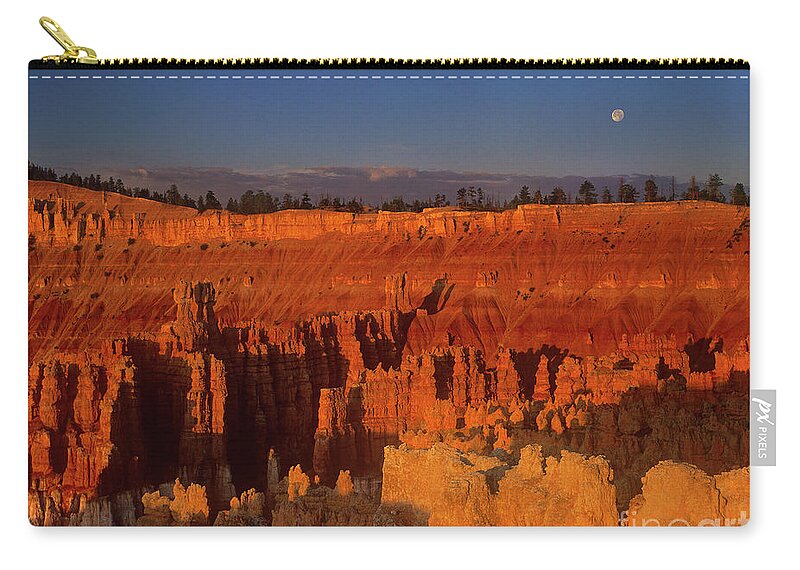 Dave Welling Zip Pouch featuring the photograph Full Moon Over Silent City Bryce Canyon National Park Utah by Dave Welling