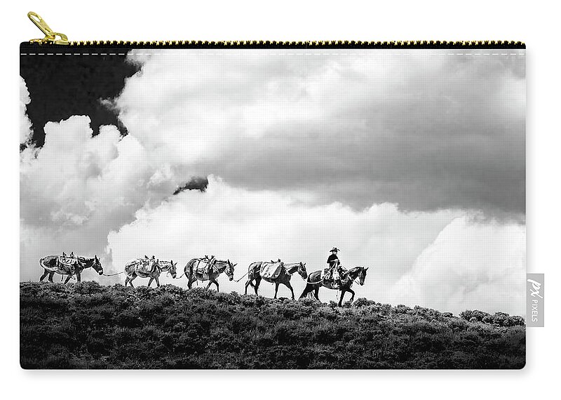 Horses Zip Pouch featuring the photograph Full Pack String by Sam Sherman