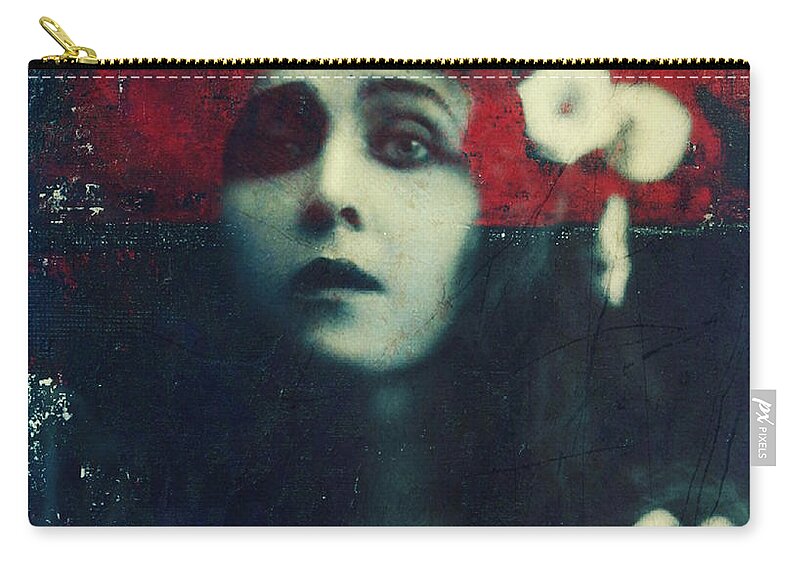 Vintage Zip Pouch featuring the mixed media Funny How Love Can Be by Paul Lovering