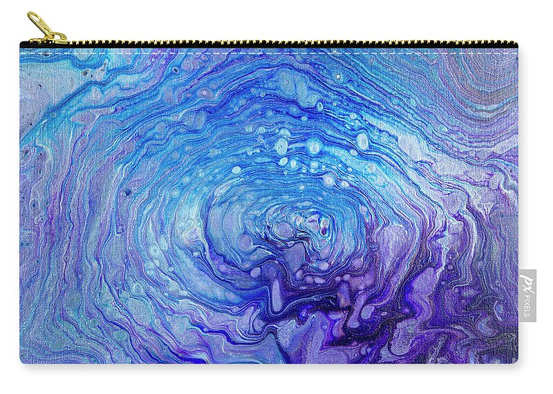 Poured Acrylics Zip Pouch featuring the painting Galactic Center by Lucy Arnold