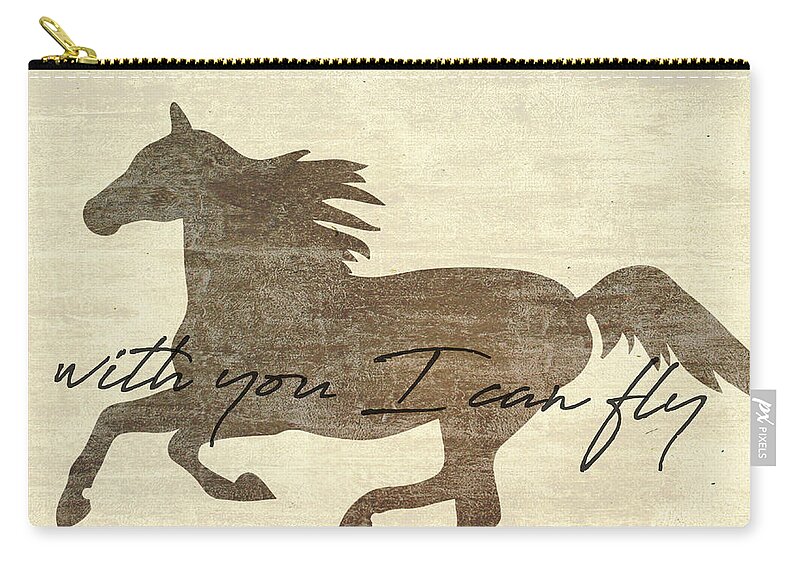 Artwork Zip Pouch featuring the photograph GALLOPING quote by Dressage Design