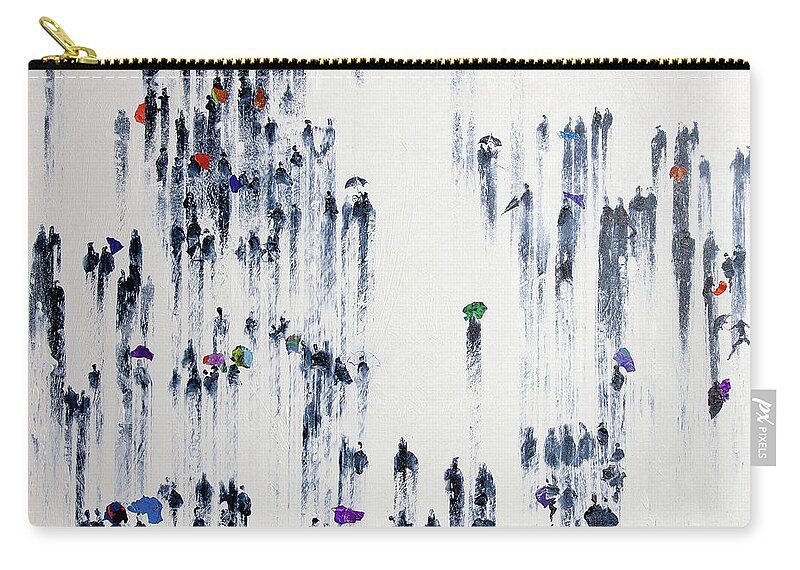 Baggy Gamps Zip Pouch featuring the painting Gamp Weather by Neil McBride