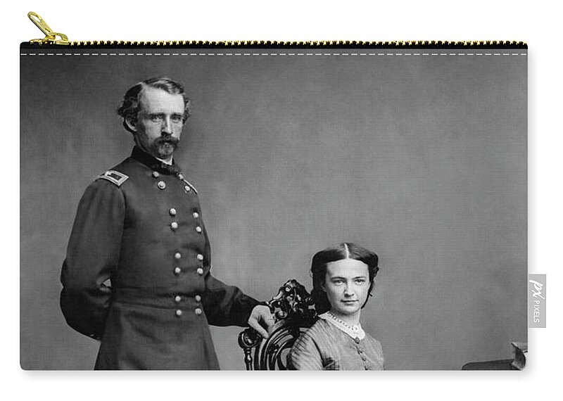 George Armstrong Custer Zip Pouch featuring the photograph General Custer and His Wife Libbie by War Is Hell Store