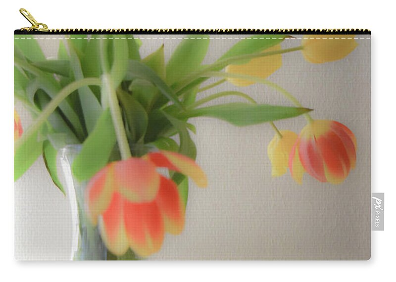 Tulips Zip Pouch featuring the photograph Gently by Deborah Crew-Johnson