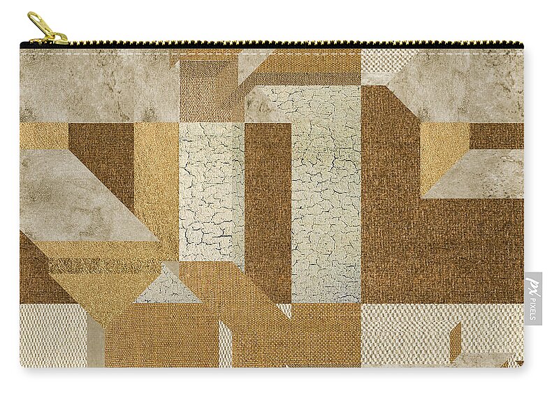 Geometric Zip Pouch featuring the digital art Geoart - s12ai2g by Variance Collections