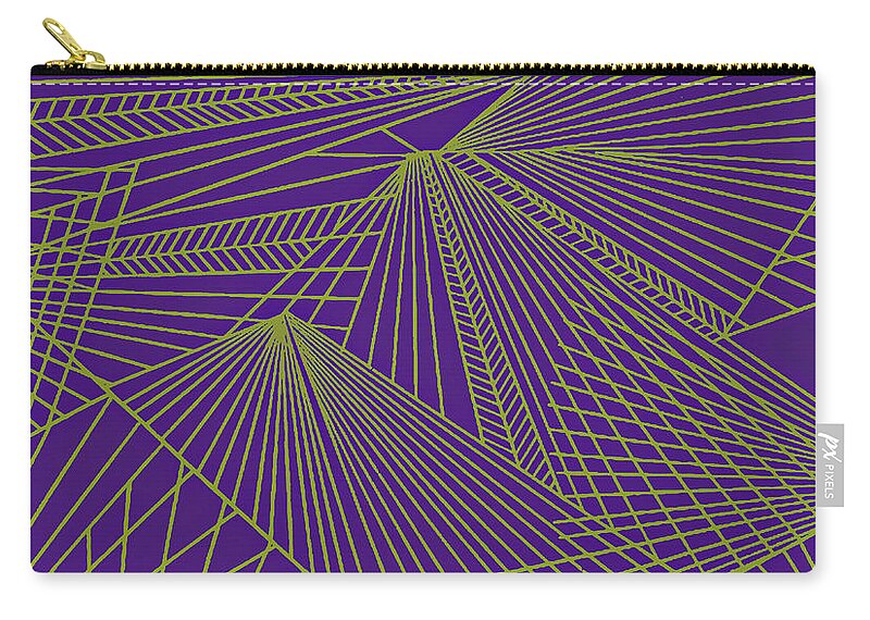 Geometric Patterns Zip Pouch featuring the painting Geometric pattern 3-colour-4 by Katerina Stamatelos