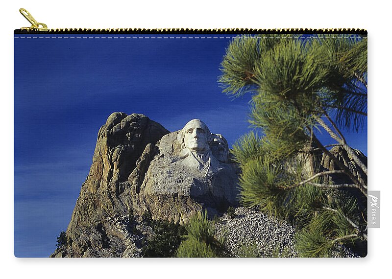 Mount Rushmore. George Washington Carry-all Pouch featuring the photograph George No.2 - A Mount Rushmore Impression by Steve Ember