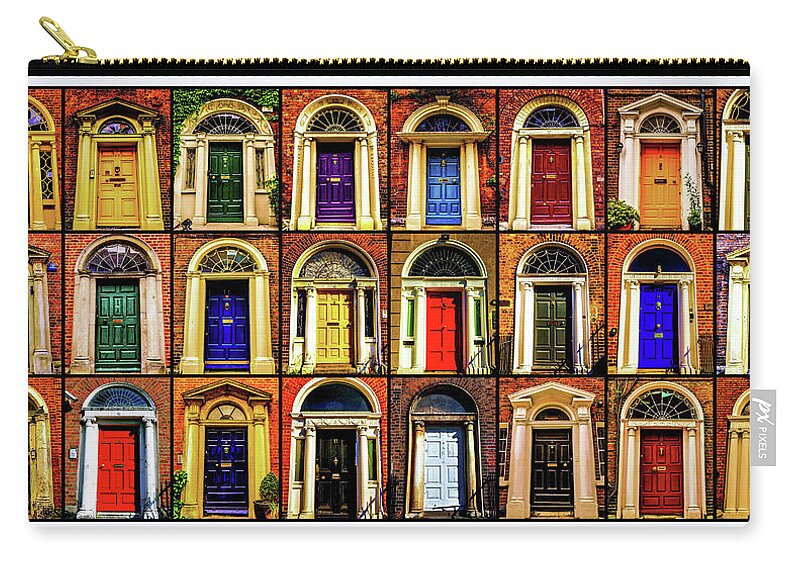 Doors Of The World Series By Lexa Harpell Zip Pouch featuring the photograph Georgian Doors of Dublin 1 by Lexa Harpell