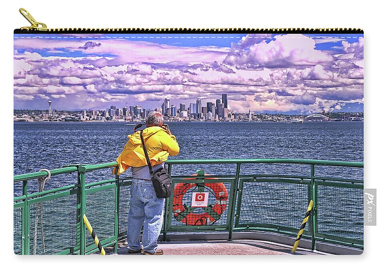 Seattle Zip Pouch featuring the photograph Getting the Shot - Seattle by Allen Beatty