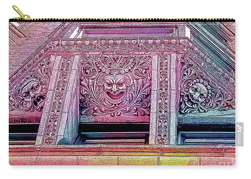 Gargoyles Zip Pouch featuring the photograph Ghoulish Gargoyles Abstract by Anita Pollak