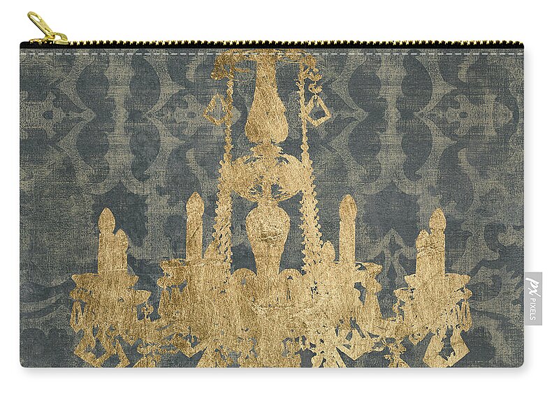 Decorative Zip Pouch featuring the painting Gilt Chandelier II by Jennifer Goldberger