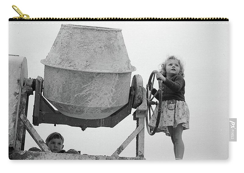 1950s Zip Pouch featuring the photograph Girl at the helm by Jeremy Holton