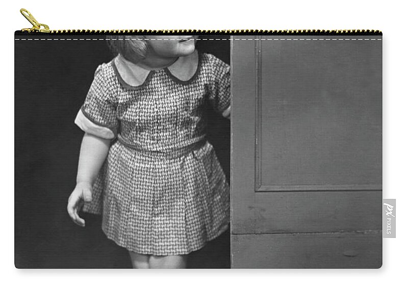 Child Zip Pouch featuring the photograph Girl Coming Outside by George Marks