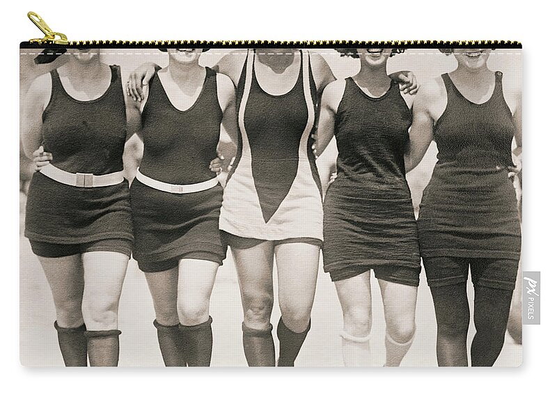 Girlfriends at the Beach in Bathing Suits, 1920s Zip Pouch by American  School - Fine Art America