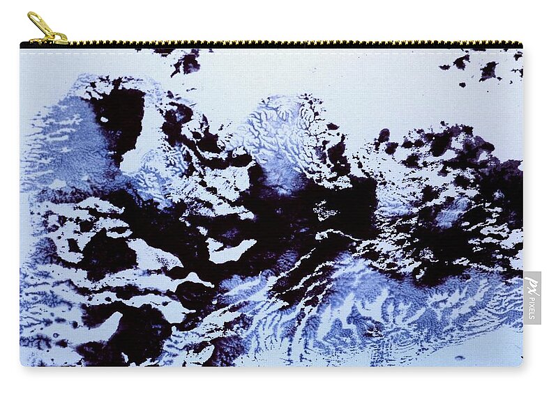 #alaska #glacier #bay #bay #cold #ice #north #sea #ocean #fish #fishing #vacation #destination #tour #contemporary #scarpace #monotype #oil #painting #wallart Zip Pouch featuring the painting Glacier Bay, Alaska by J Vincent Scarpace