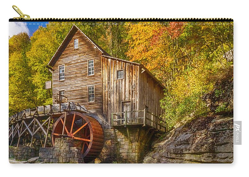 Wv Zip Pouch featuring the photograph Glade Creek Mill by Amanda Jones