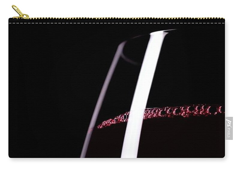 Alcohol Zip Pouch featuring the photograph Glass Of Red Wine With Bubbles by Peter Dazeley