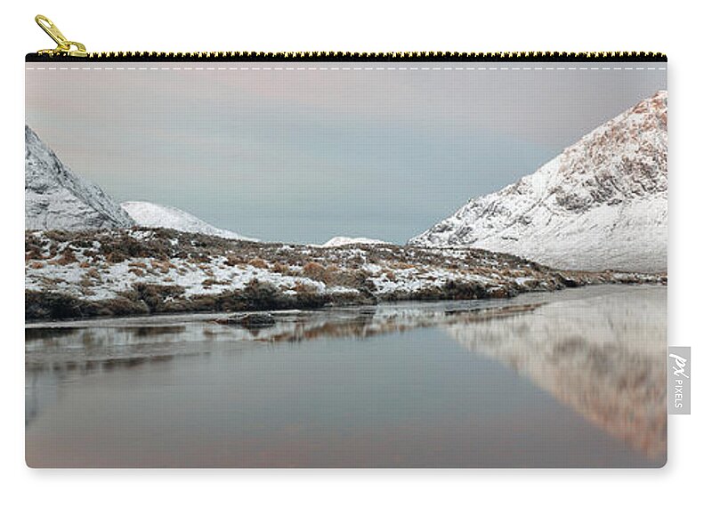 Glencoe Zip Pouch featuring the photograph Glencoe Snow Mountain Winter Sunrise by Grant Glendinning