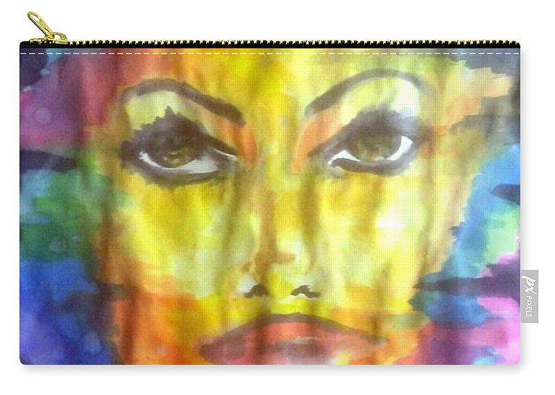 Prison Art Zip Pouch featuring the drawing Gloria by Kiki Sparkles