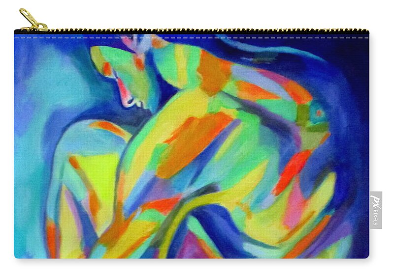 Nudes Paintings Zip Pouch featuring the painting Glowing silent figure by Helena Wierzbicki
