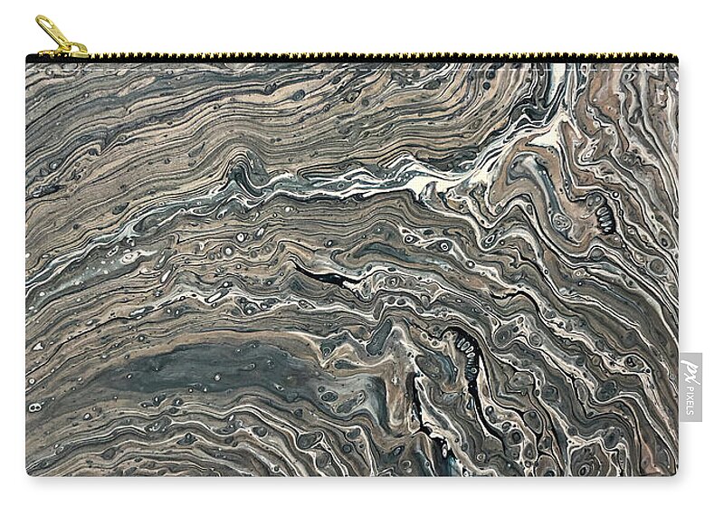 Acrylic Zip Pouch featuring the painting Go With the Flow by Teresa Wilson
