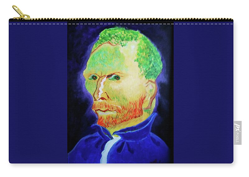 Van Gogh; Altenative Reality; Visual Pun; Optical Illusion; Double Imagery; David G Wilson; Zip Pouch featuring the painting Gold In The Coal Mine by David G Wilson